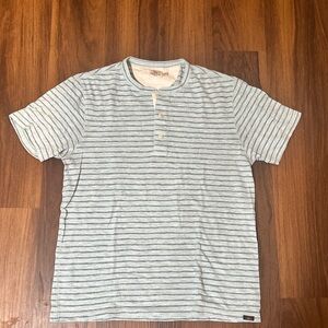 Faherty Striped Short Sleeve Henley Short-Sleeve Sunwashed Henley